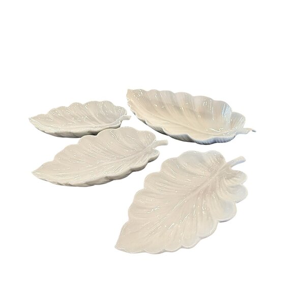 4 Farmhouse stackable Fall Leaf dip bowls - Picture 11 of 11